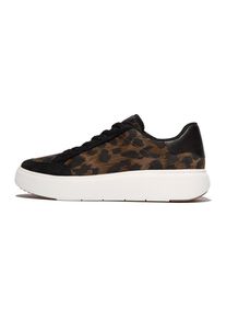 fitflop, Damen, Sneaker &raquo;RTG&laquo; Plateausneaker, Schn&uuml;rschuh im Retro Look, schwarz-braun, 38, schwarz-braun, Modischer Sneaker im Leoparden-Look