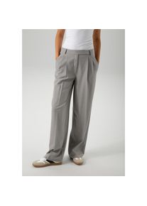 Aniston CASUAL , Anzughose, mit Bundfalten - NEUE KOLLEKTION , hellgraumeliert , N-Gr , 44 -N-Gr , 44 , Lässig geschnittene Hose aus elastischer...