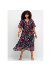 sheego , Chiffonkleid »Chiffonkleid« , marine-gemustert , Normalgrößen , 42 -Normalgrößen , 42