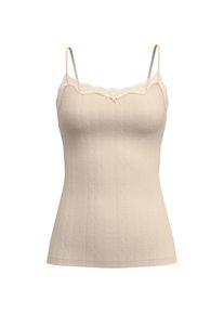 Calida, Damen, Spaghettitop &raquo;Etude Toujours&laquo; Nadelstreifen-Optik, Spitze, elastisch, weich, Single Jersey Qualit&auml;t, dune beige, XS (36/38), dune beige