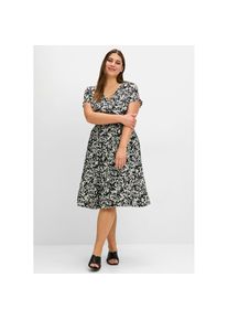 sheego , Damen , Sommerkleid »Sommerkleid« , schwarz bedruckt , Normalgrößen , 46 -Normalgrößen , 46