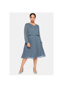 sheego , Chiffonkleid »Abendkleid« , stahlblau , Normalgrößen , 42 -Normalgrößen , 42