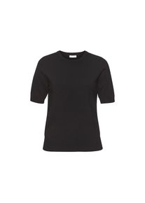 Lascana, Kurzarmpullover in Feinstrick-Qualit&auml;t, T-Shirt Pullover, basic, schwarz, 44/46, Kurzarmpullover