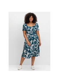 sheego by Joe Browns , Jerseykleid »Jerseykleid« , dunkelpetrol-gemustert , Normalgrößen , 48 -Normalgrößen , 48