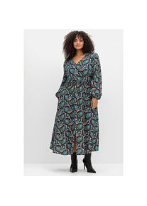 sheego by Joe Browns, Damen, Maxikleid &raquo;Kleid&laquo;, schwarz-gemustert, Normalgr&ouml;&szlig;en, 48 -Normalgr&ouml;&szlig;en, schwarz-gemustert,