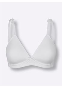 wäschepur Dames Beha met cups zonder beugel in wit ,maat 100A, Witt, 82% Polyamide, 18% Elastan