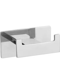 Wenko Doppelhaken »Turbo-Loc Genova« ohne Bohren in silberfarben, Größe B/H/L: 8,9 cm x 4,4 cm x 5,4 cm