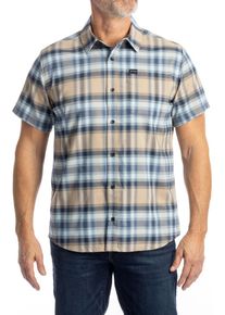 Klim Nero Stretch, shirt shortsleeve , color: Dark Blue/Light Brown , size: S