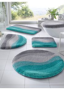 Kleine Wolke unisex Badematte in grau-aqua ,Größe 6 - Deckelbezug, Witt, 100% Polyacryl