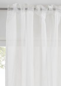 bonprix Függöny finom csíkokkal, fehér, mag./szél.: 100/300 cm