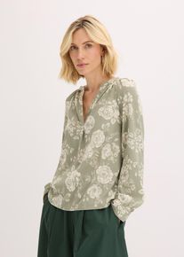 bonprix Mujer, Blusa tipo túnica con ligero crepé, verde, 42