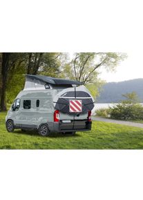 Brunner Bike Cover Fahrradschutzhülle Fahrrad-Abdeckung mit Warnschild für 2 E-Bikes Camping Reisemobil grau