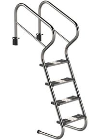 IDEAL EICHENWALD Eichenwald Ideal 53-4 Treppenleiter Pooltreppe mit Sicherheitsstufen 4-stufig Edelstahl