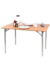 Holiday Travel Campingtisch Klapptisch Campingmöbel 100x65x42/65cm Garten Outdoor Bambus