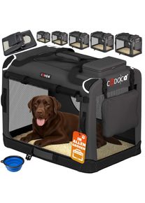 Cadoca Hondentransportbox Antraciet XXL 90x61x65cm