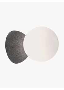 NOVA LUCE Kinkiet Zero Szary, Biały Beton, Szkło S 14 x W 10 cm
