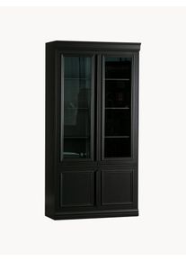 BePureHome Vitrina de madera de roble Organize Negro Madera, Vidrio, Madera maciza An 110 x Al 215 cm