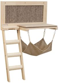 KERBL Pet Timber Katzenliegebrett, braun, 58x32x89cm