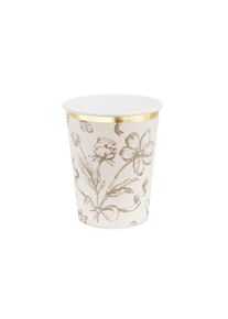 partydeco 6 Romantic Silence-kopper med blomstermønster 220 ml
