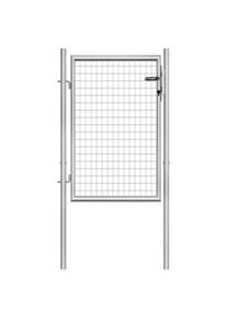 vidaXL Puerta de jardín de acero galvanizado plateado 105x150 cm