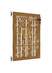 vidaXL Puerta de jardín acero corten diseño bambú 85x150 cm