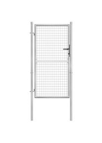 vidaXL Puerta de jardín de acero galvanizado plateado 105x200 cm