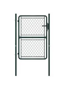 vidaXL Puerta de jardín de acero verde 100x150 cm
