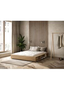 Karup Design , Futonbett »Ziggy, in mehreren Breiten, zertifiziertes Massivholz«, praktische Ablagefläche neben der Matratze, viel Stauraum ,...