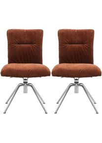 Musterring , Polsterstuhl »Helmond 6600«, (Set), 2 St., Polyester, Gestell Edelstahl, drehbar, besonders leger gepolster, ohne Armlehne , rotbraun...