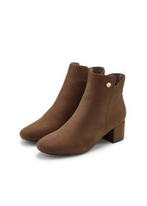 Lascana , Stiefelette mit bequemen Blockabsatz, Ankle Boots, Stiefel VEGAN , braun , 35 , 35 , Bequemer Blockabsatz