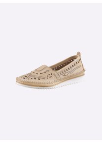 Andrea Conti Dames instapper in beige ,maat 38, Witt, 100% Runderleer