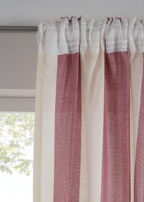 bonprix Cortina con rayas y poliéster reciclado (1 unidad), rojo, Al/An: 145/140 cm