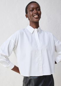 bonprix Femei Bluză oversize scurtă cu mătase, alb, 36