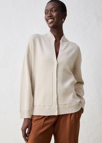 bonprix Női Bő kötött kardigán merinó gyapjúval, bézs, 44/46