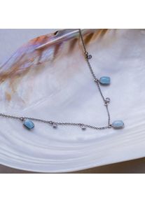 Holzkern Collane Donna argento e acquamarina