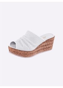 Andrea Conti Dames slippers in wit ,maat 36, Witt, 100% Runderleer