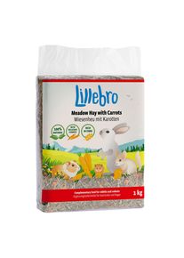 3x1kg Lillebro Wiesenheu mit Karotte für Kleintiere