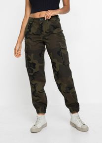 Pantalon cargo 100% coton - vert - taille 44 - 100% coton - bonprix