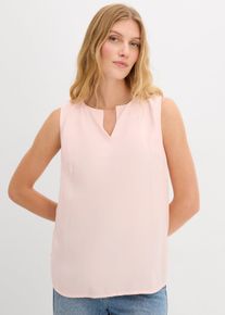 Ermeløs bluse i myk viskose, rosa, størrelse 44, bonprix
