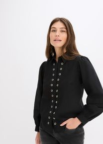 Bluse med naglepynt, svart, størrelse 40, bonprix