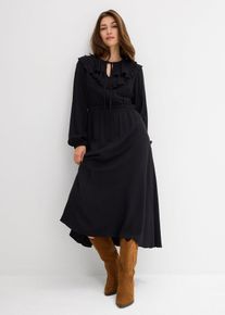 Maxikjole i lett viskose, svart, størrelse 40, bonprix