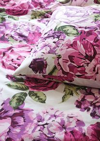 Sengesett med blomsterdesign, hvit, størrelse 2 (2x 80x80 cm, 2x 135x200 cm), bonprix