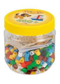 Perles thermocollantes maxi avec plaques perforées jaunes, boîte de 400 pièces