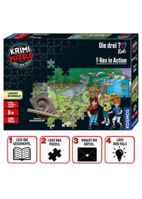 Crime Puzzle The Three Investigators Kids T-Rex in Action 200 pieces glows in the dark