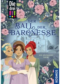 Livre pour enfants Les Trois !!! Le Bal de la Baronne Un roman policier de voyage dans le temps avec une bordure de couleur romantique