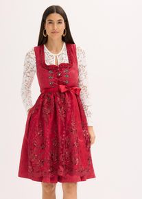 bonprix Femei Rochie dirndl și șorț (set/2 piese), roşu, 52