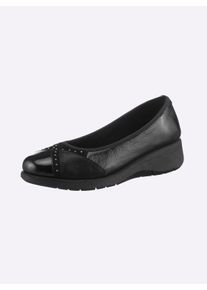 Dames ballerina in zwart ,maat 41, Witt, 100% Leer