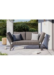Ambia Garden Gartenbank , Grau , Metall , 220x163x68 cm , Gartenmöbel, Gartenbänke, Gartenbänke