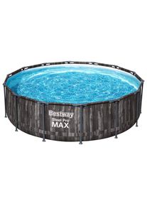 Bestway Pool SET Steel PRO 5614Z , Blau, Grau, Weiß , Metall, Kunststoff , Uni , 107 cm , Freizeit & Co, Pools & Wasserspass, Aufstellpools