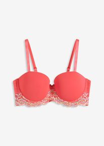 bonprix Femei Sutien balconette cu dantelă colorată, roz, 90